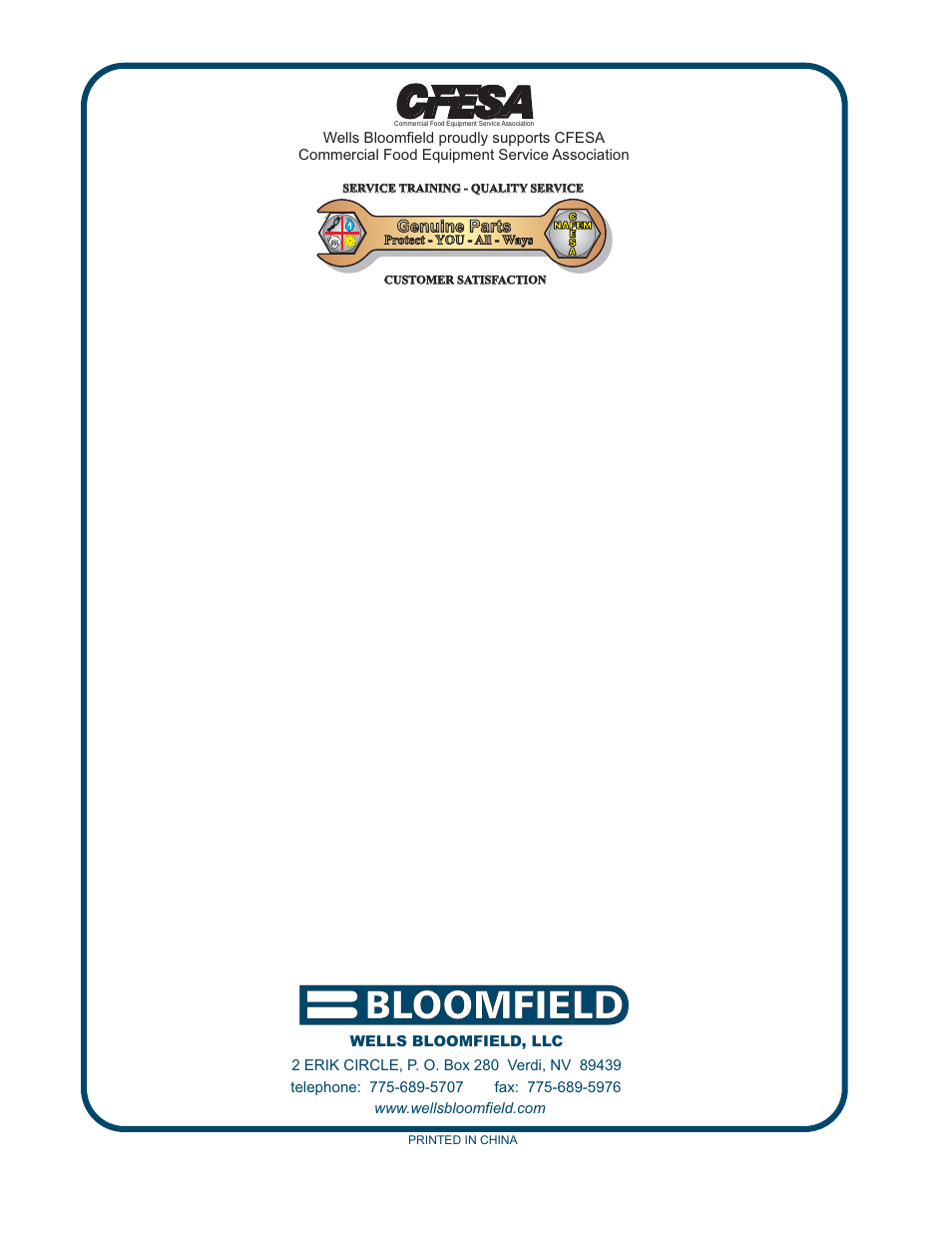 Bloomfield 8851 User Manual | Page 8 / 8