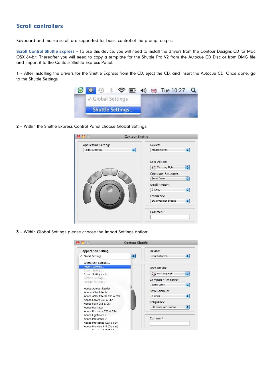 Scroll controllers | Autocue QStart MAC Version 1.0 (35) User Manual | Page 13 / 18