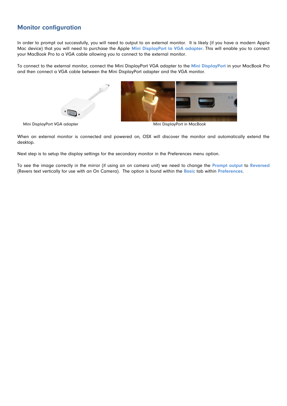 Monitor configuration | Autocue QStart MAC Version 1.0 (35) User Manual | Page 15 / 18
