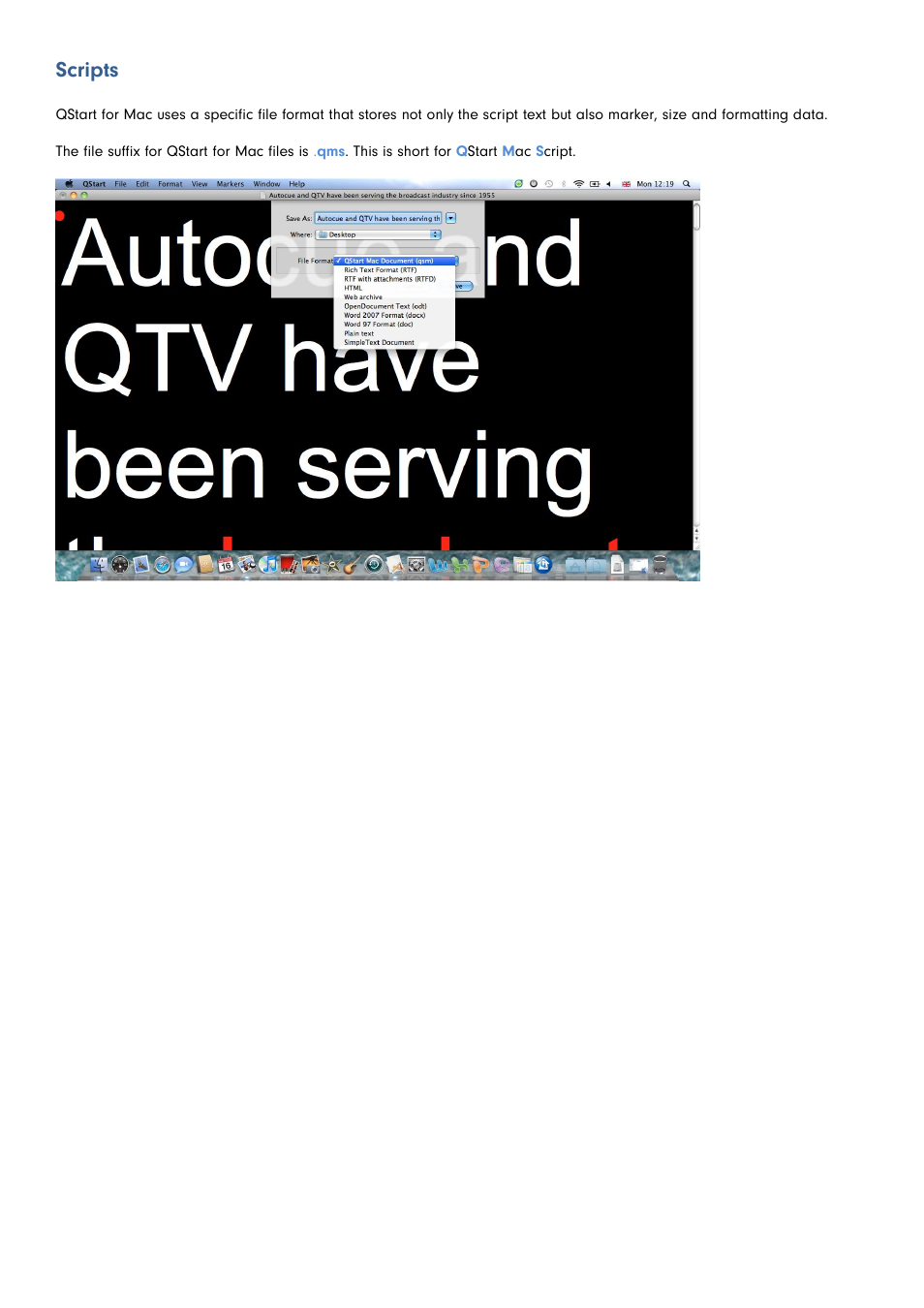 Scripts | Autocue QStart MAC Version 1.0 (35) User Manual | Page 5 / 18