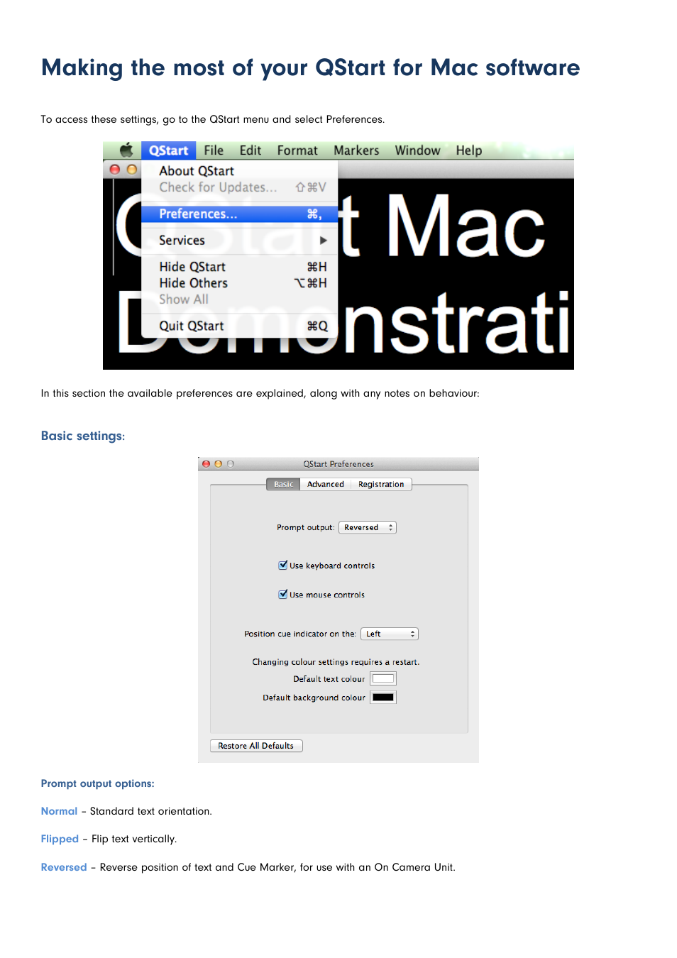 Making the most of your qstart for mac software | Autocue QStart MAC Version 1.1 (46) User Manual | Page 18 / 21