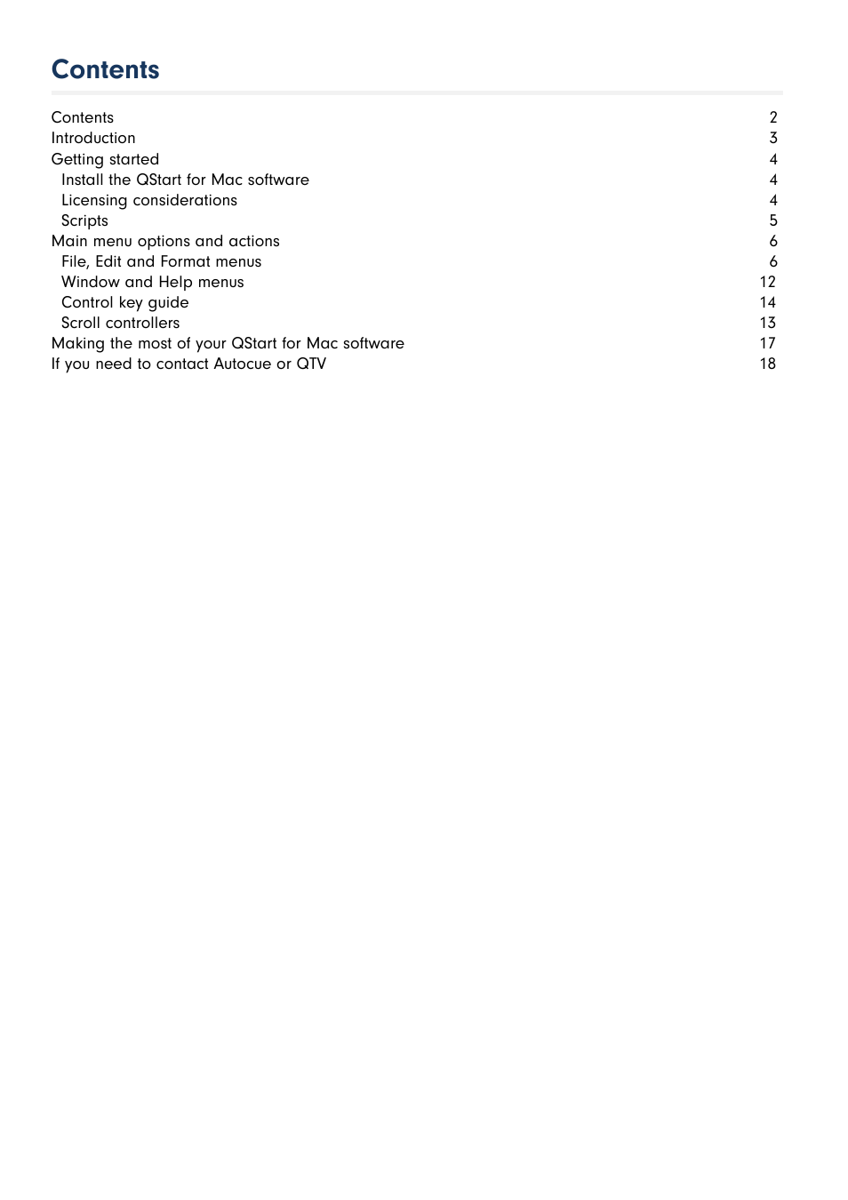 Autocue QStart MAC Version 1.1 (46) User Manual | Page 2 / 21
