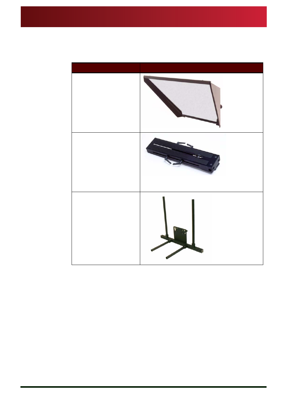 Optional equipment | Autocue MSP08 Master Series Prompter User Manual | Page 10 / 31