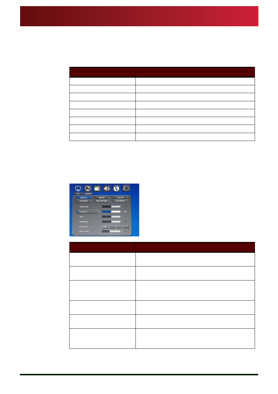 Adjust display parameters, Display settings | Autocue MSP08 Master Series Prompter User Manual | Page 22 / 31