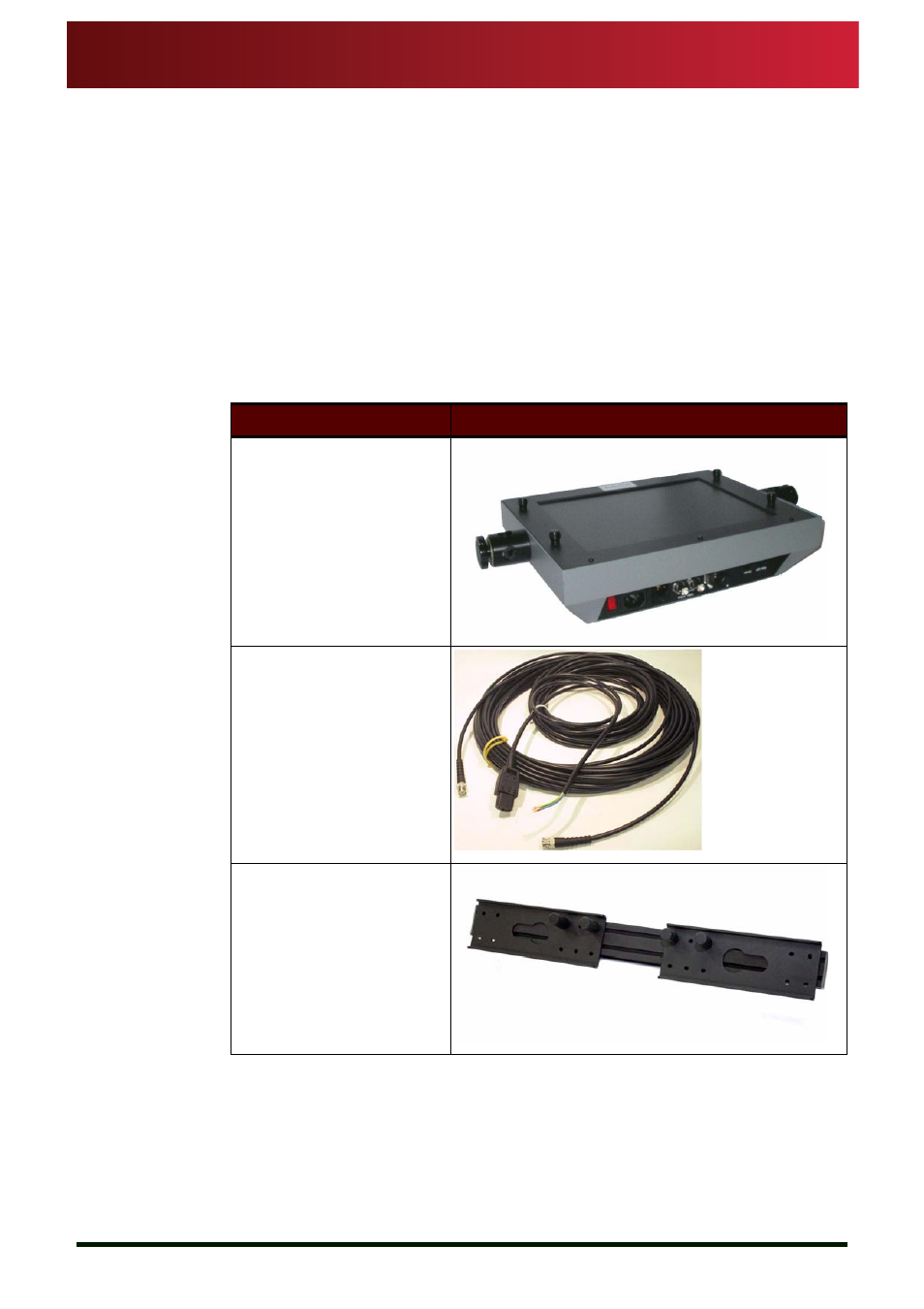 Section 2: msp12 components, Supplied equipment, Msp12 components | Msp12 assembly and installation guide | Autocue MSP12 Master Series Prompter User Manual | Page 7 / 32