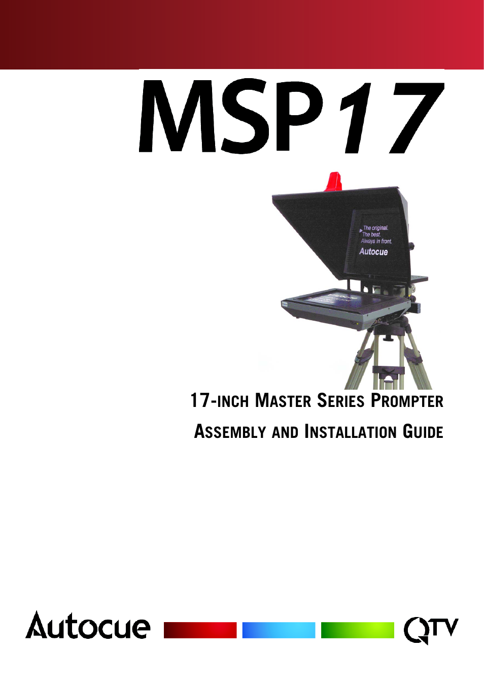 Autocue MSP17 Master Series Prompter User Manual | 34 pages