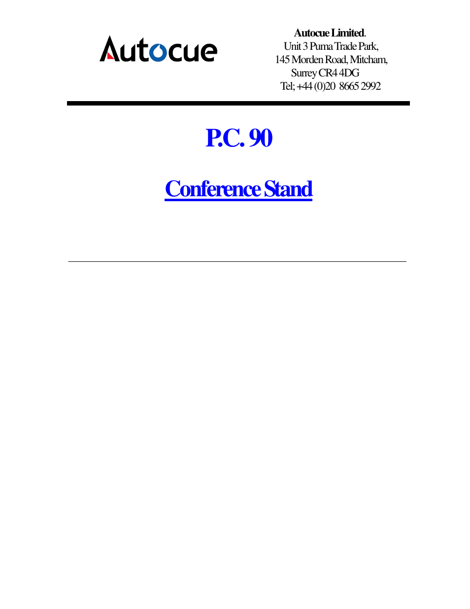 Autocue PC 90 User Manual | 13 pages
