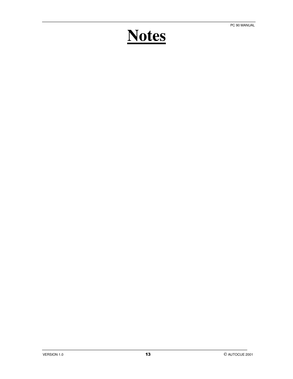 Autocue PC 90 User Manual | Page 13 / 13