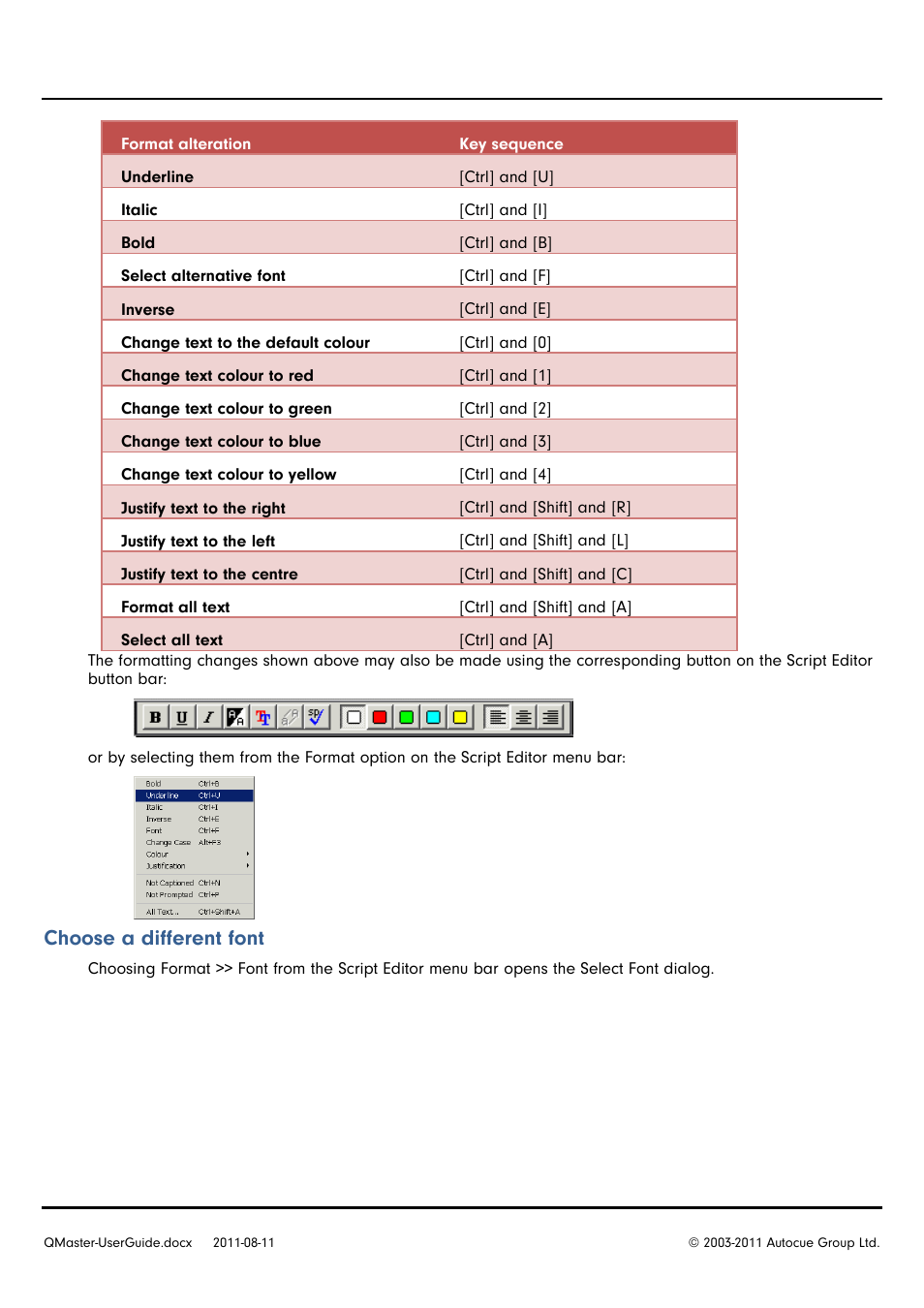 Choose a different font | Autocue QMaster User Manual | Page 17 / 75