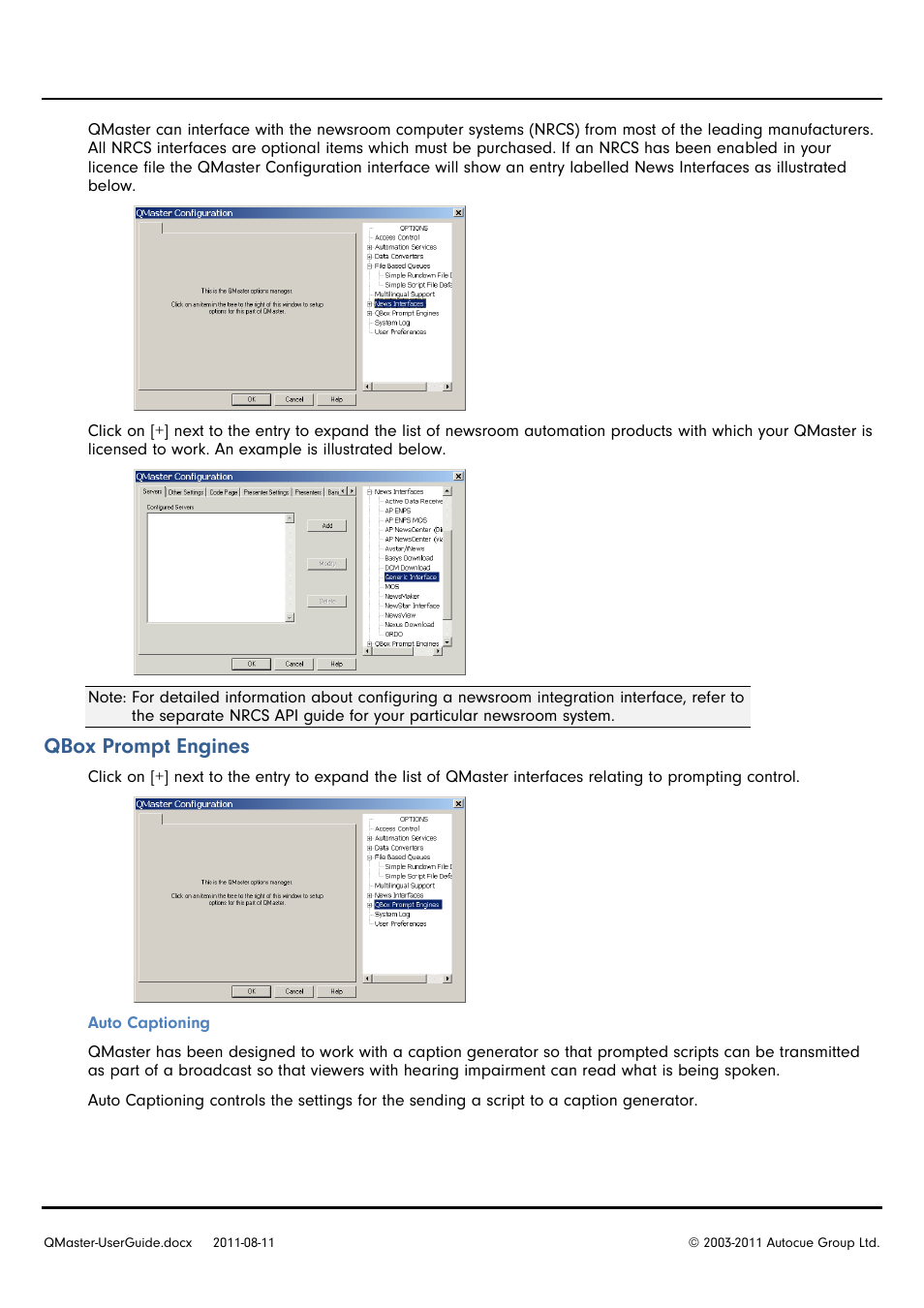 Qbox prompt engines | Autocue QMaster User Manual | Page 49 / 75