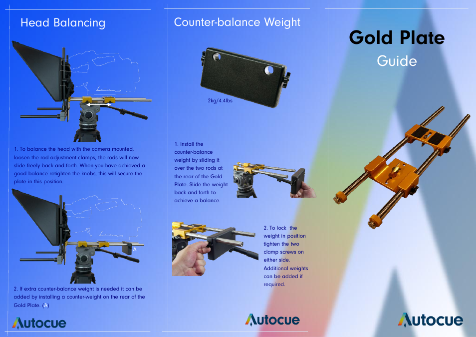 Autocue Gold Plate User Manual | 2 pages