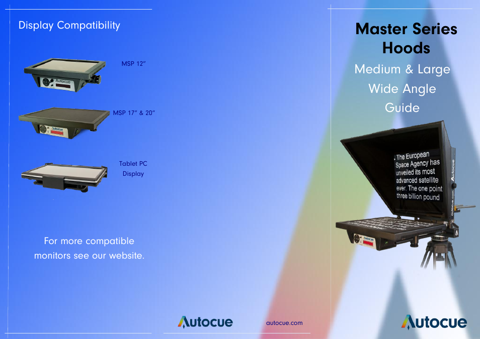 Autocue MS LWA Hood User Manual | 2 pages