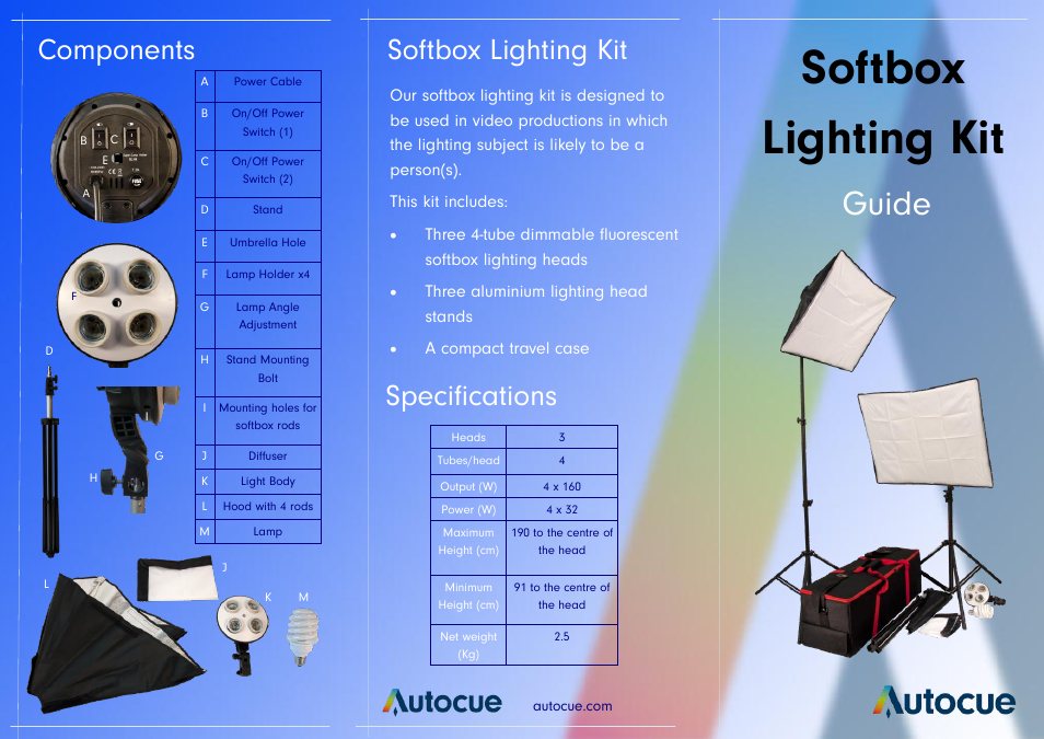 Autocue Softbox Kit User Manual | 2 pages