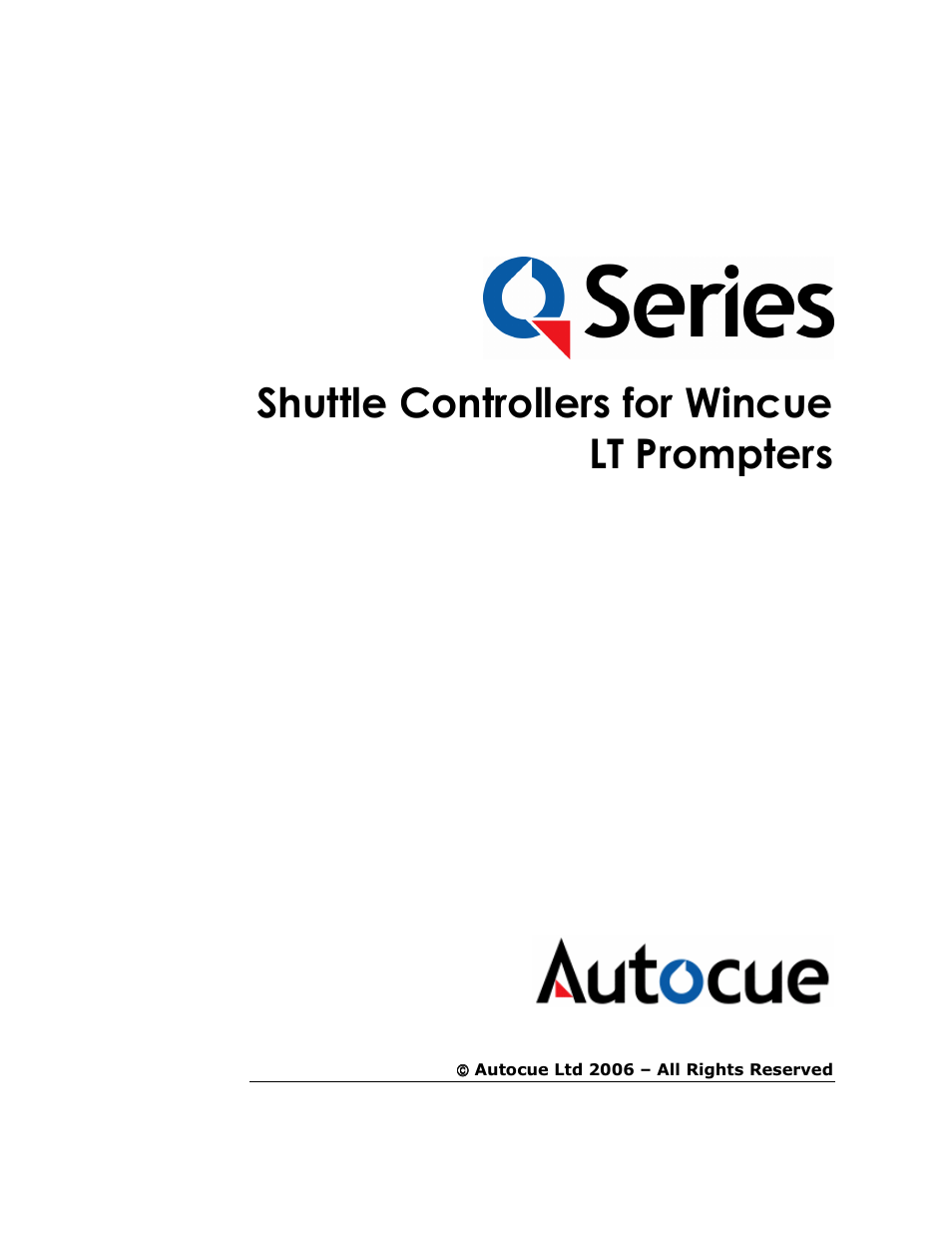 Autocue WinCue LT Shuttle Controllers User Manual | 11 pages