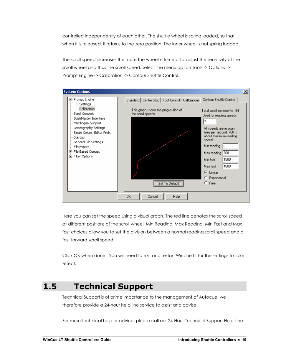 5 technical support | Autocue WinCue LT Shuttle Controllers User Manual | Page 10 / 11