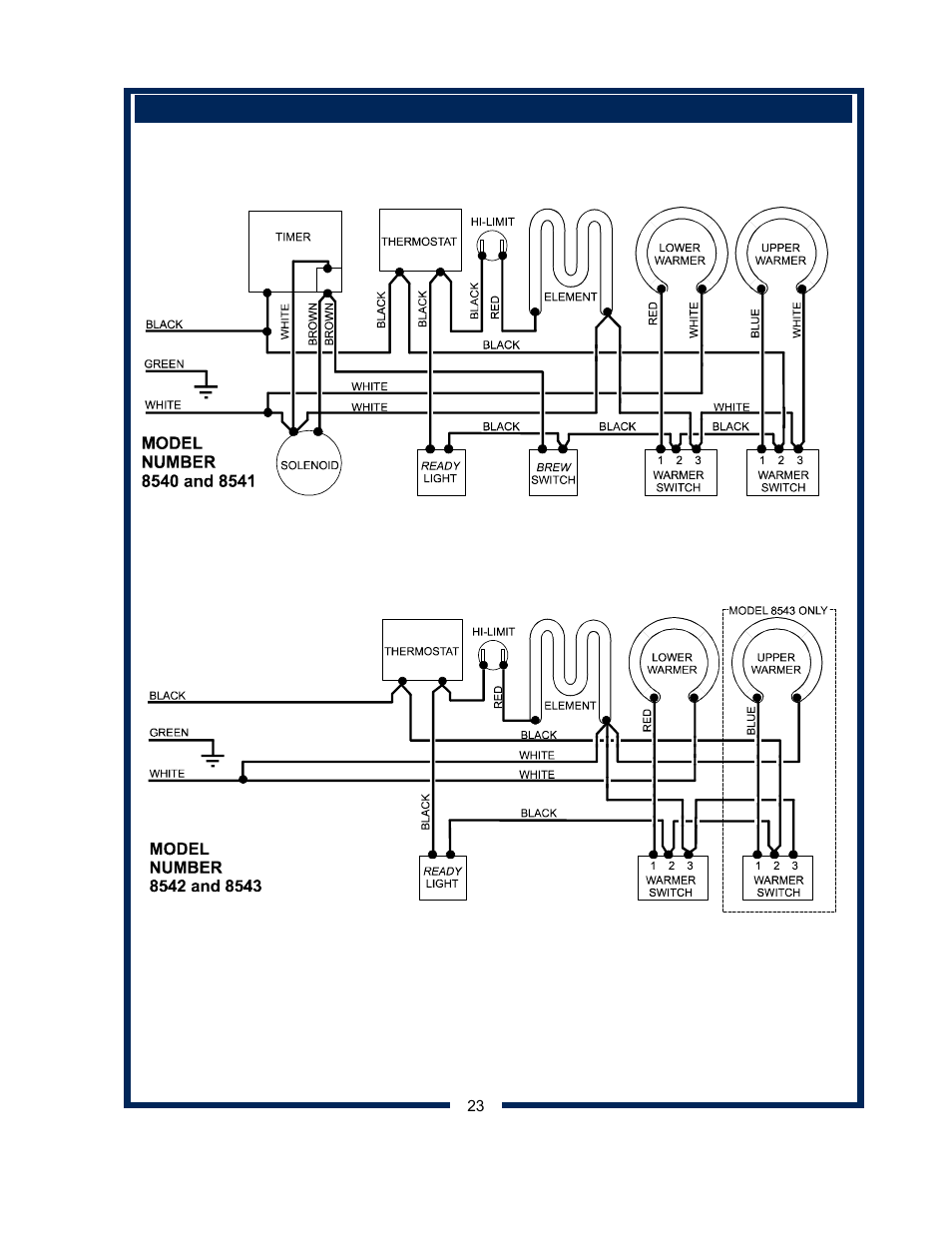 Koffee-king™ wiring diagrams 23 | Bloomfield 8541 User Manual | Page 25 / 28