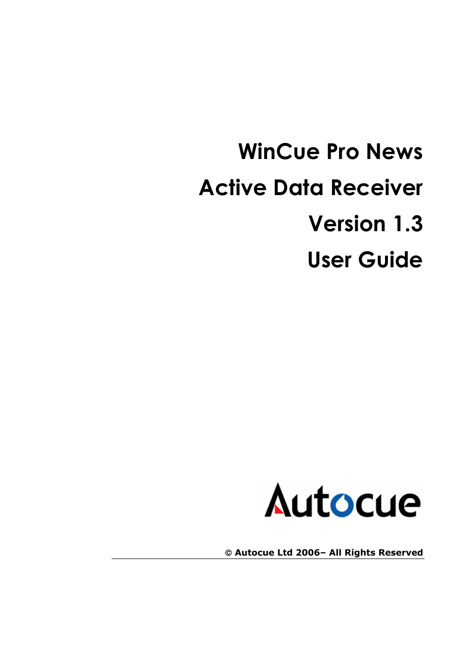 Autocue WinCue Pro News ADR 2006 User Manual | 35 pages