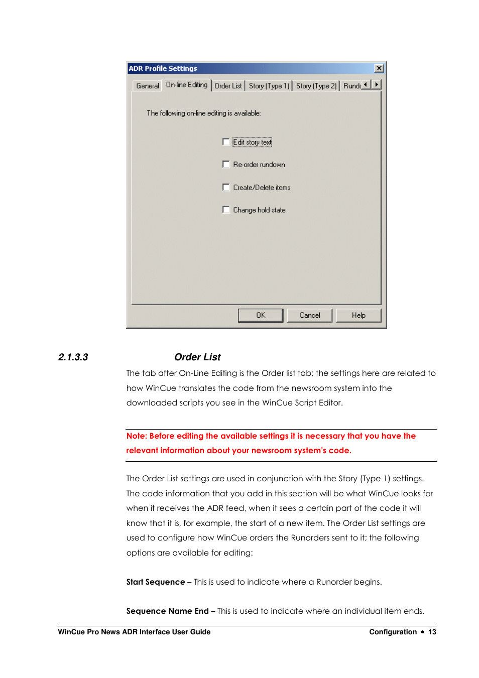 3 order list | Autocue WinCue Pro News ADR 2006 User Manual | Page 13 / 35