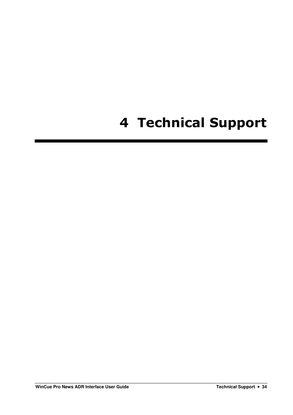 4 technical support | Autocue WinCue Pro News ADR 2006 User Manual | Page 34 / 35