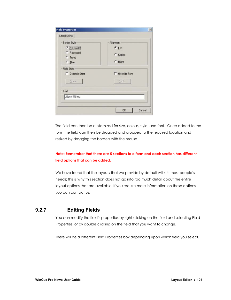 7 editing fields | Autocue WinCue Pro News Version 1.3 User Manual | Page 104 / 168