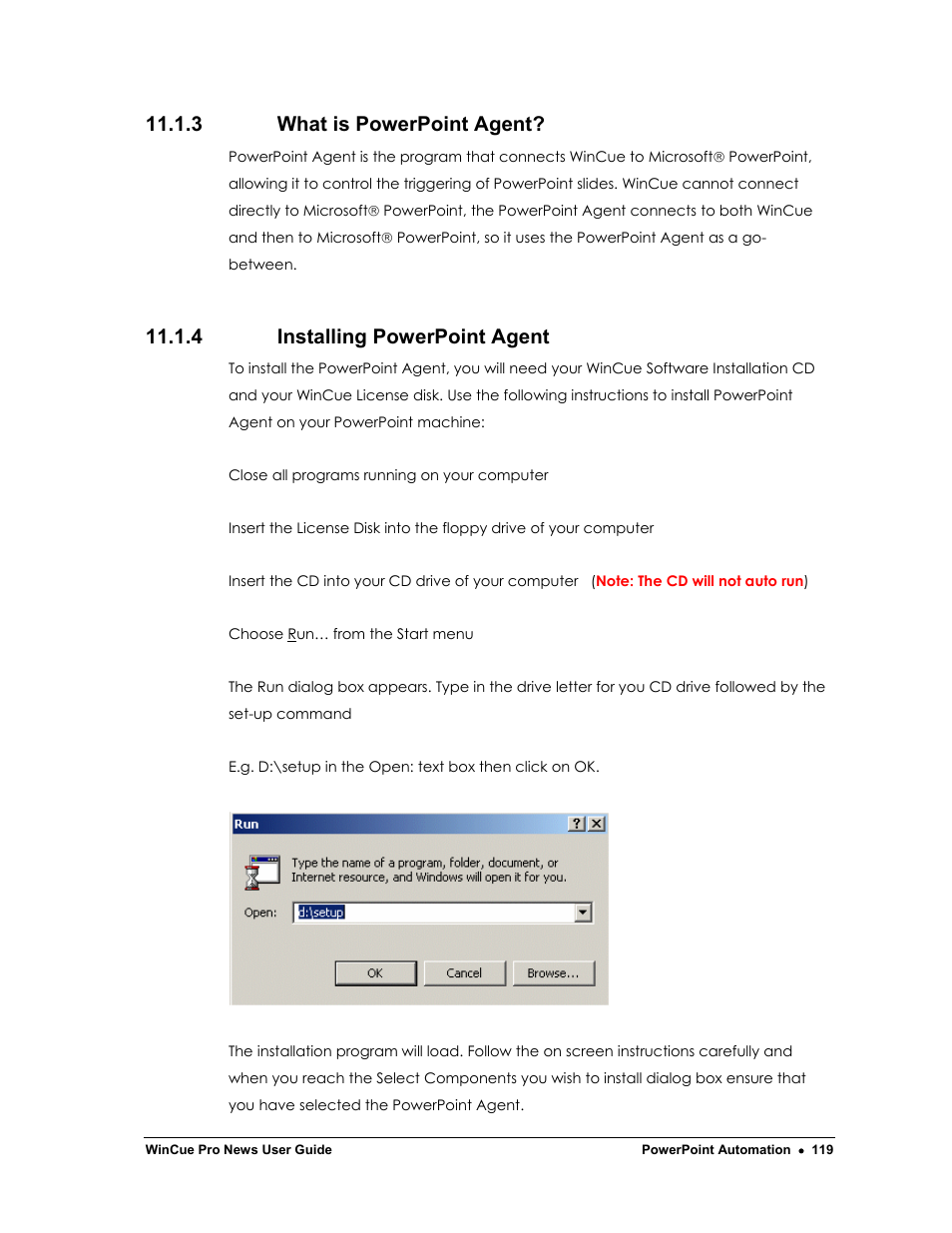 3 what is powerpoint agent, 4 installing powerpoint agent | Autocue WinCue Pro News Version 1.3 User Manual | Page 119 / 168
