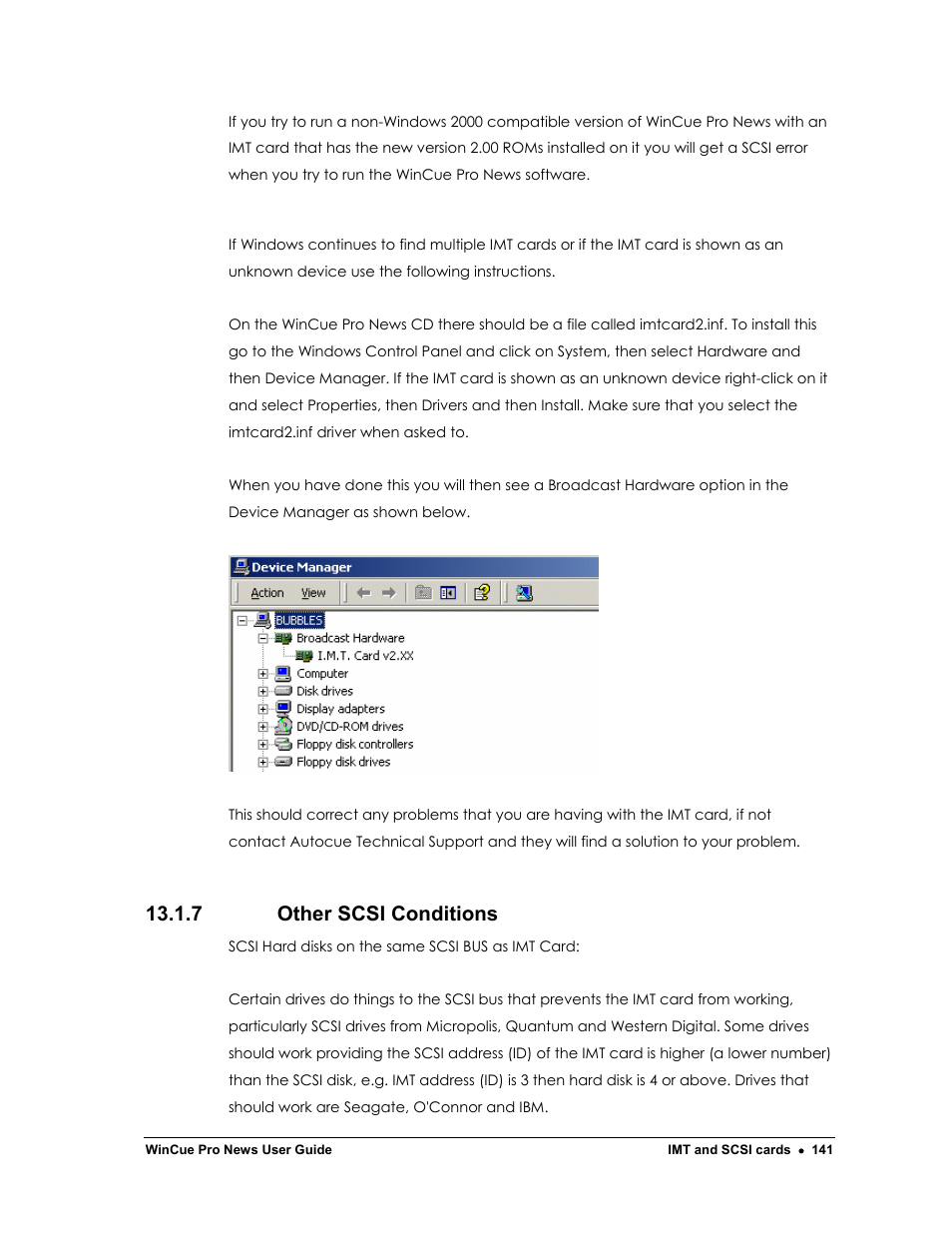 7 other scsi conditions | Autocue WinCue Pro News Version 1.3 User Manual | Page 141 / 168
