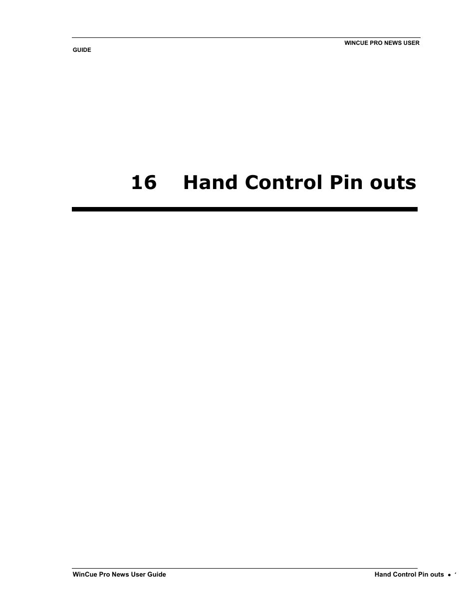 16 hand control pin outs | Autocue WinCue Pro News Version 1.3 User Manual | Page 158 / 168