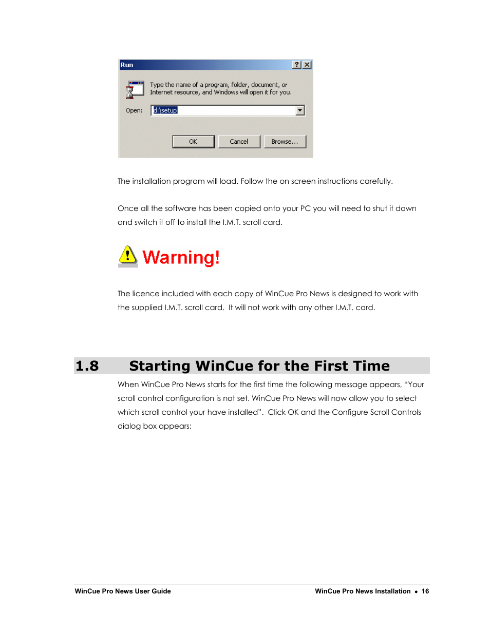 8 starting wincue for the first time | Autocue WinCue Pro News Version 1.3 User Manual | Page 16 / 168