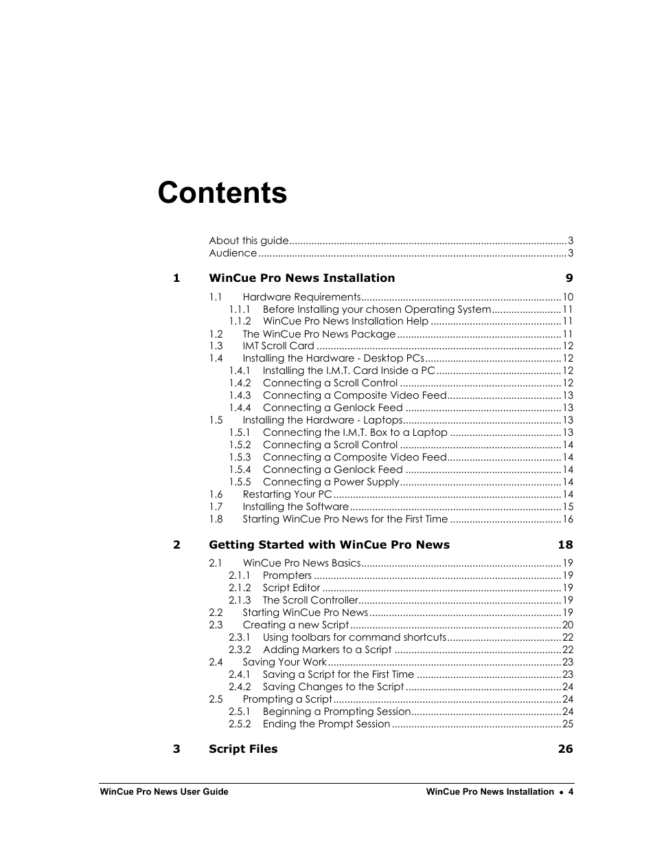 Autocue WinCue Pro News Version 1.3 User Manual | Page 4 / 168