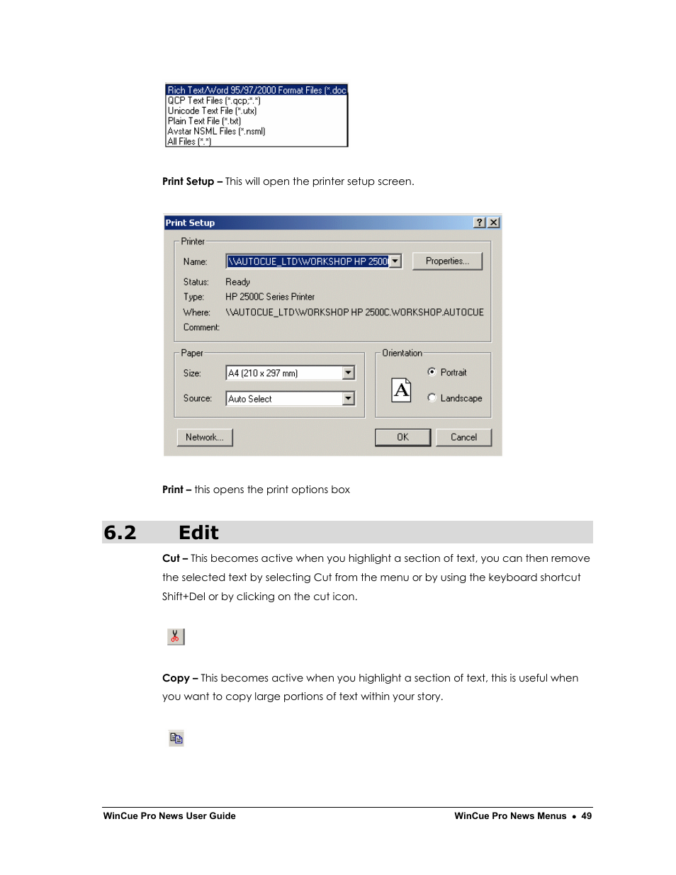 2 edit | Autocue WinCue Pro News Version 1.3 User Manual | Page 49 / 168