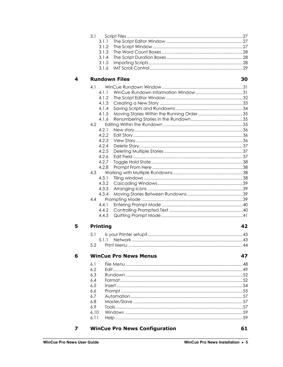 Autocue WinCue Pro News Version 1.3 User Manual | Page 5 / 168