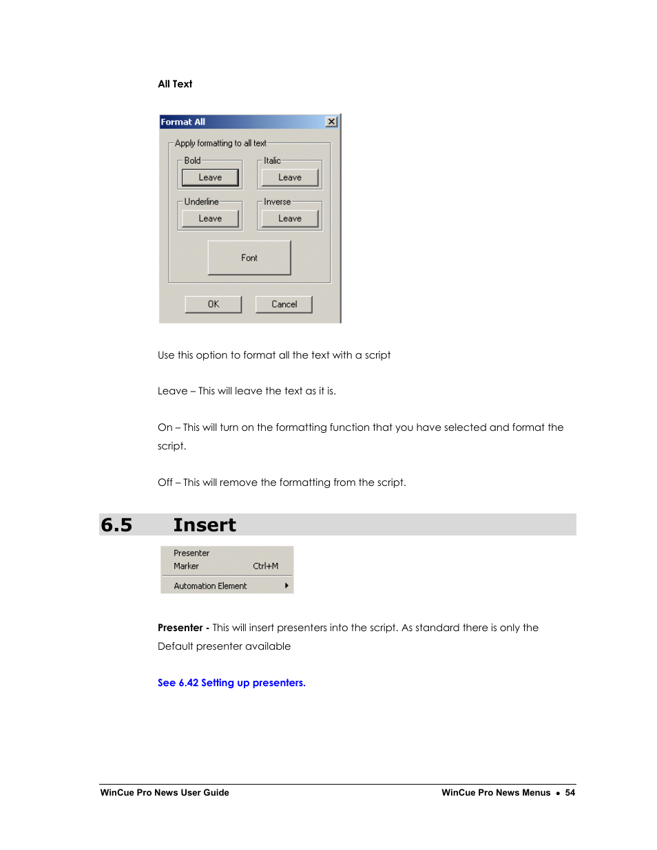 5 insert | Autocue WinCue Pro News Version 1.3 User Manual | Page 54 / 168