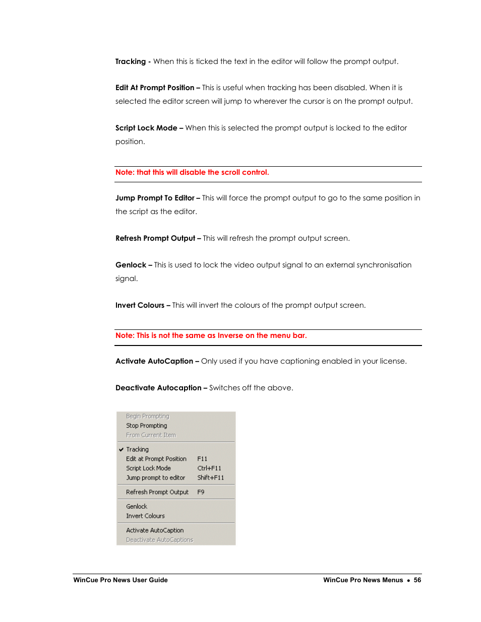 Autocue WinCue Pro News Version 1.3 User Manual | Page 56 / 168