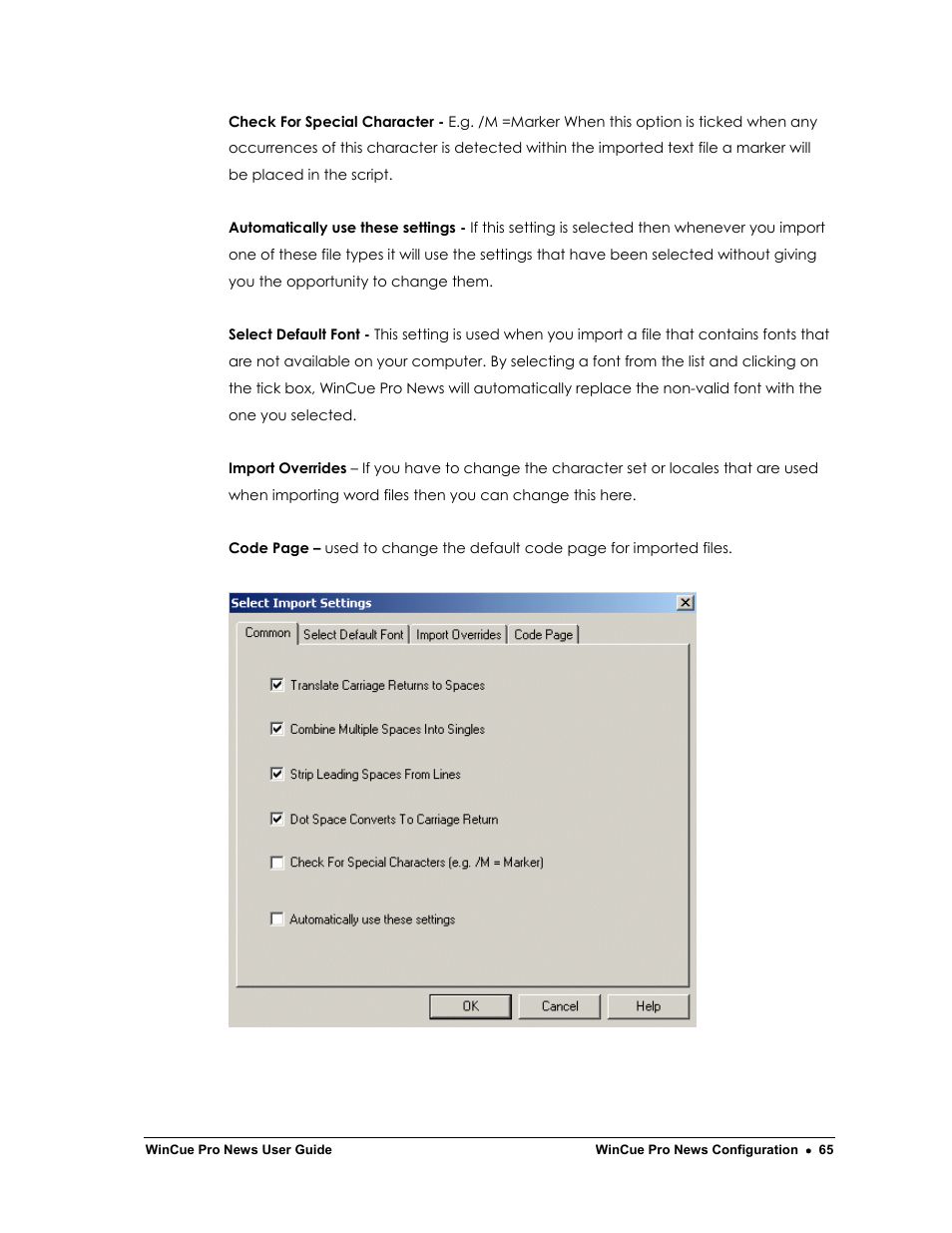 Autocue WinCue Pro News Version 1.3 User Manual | Page 65 / 168
