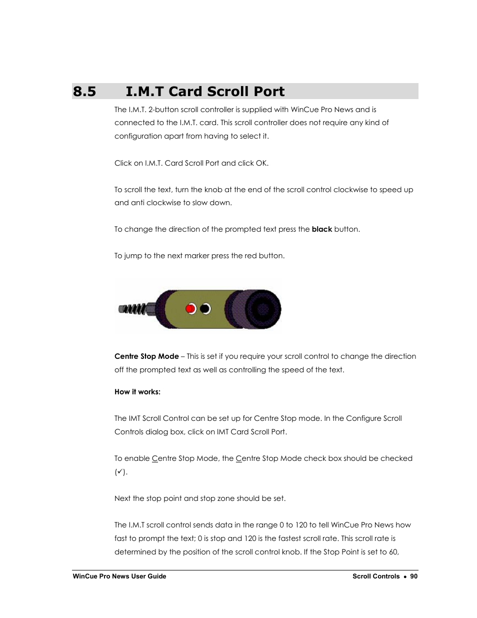 5 i.m.t card scroll port | Autocue WinCue Pro News Version 1.3 User Manual | Page 90 / 168
