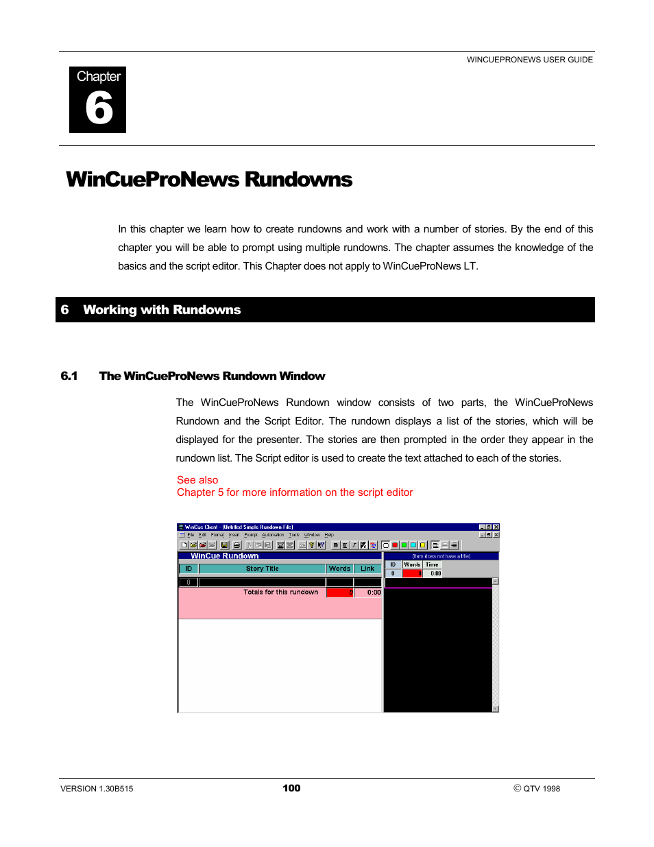 Wincuepronews rundowns | Autocue WinCue Pro News User Manual | Page 100 / 135