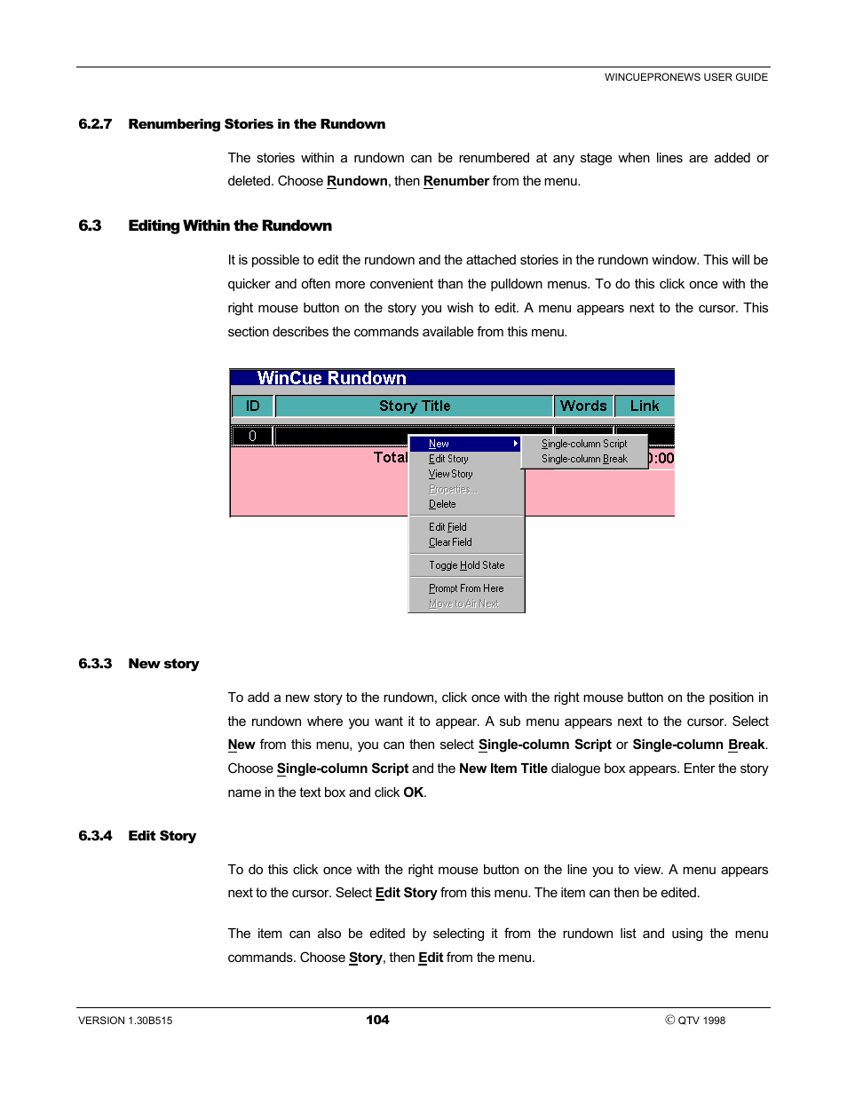 Autocue WinCue Pro News User Manual | Page 104 / 135