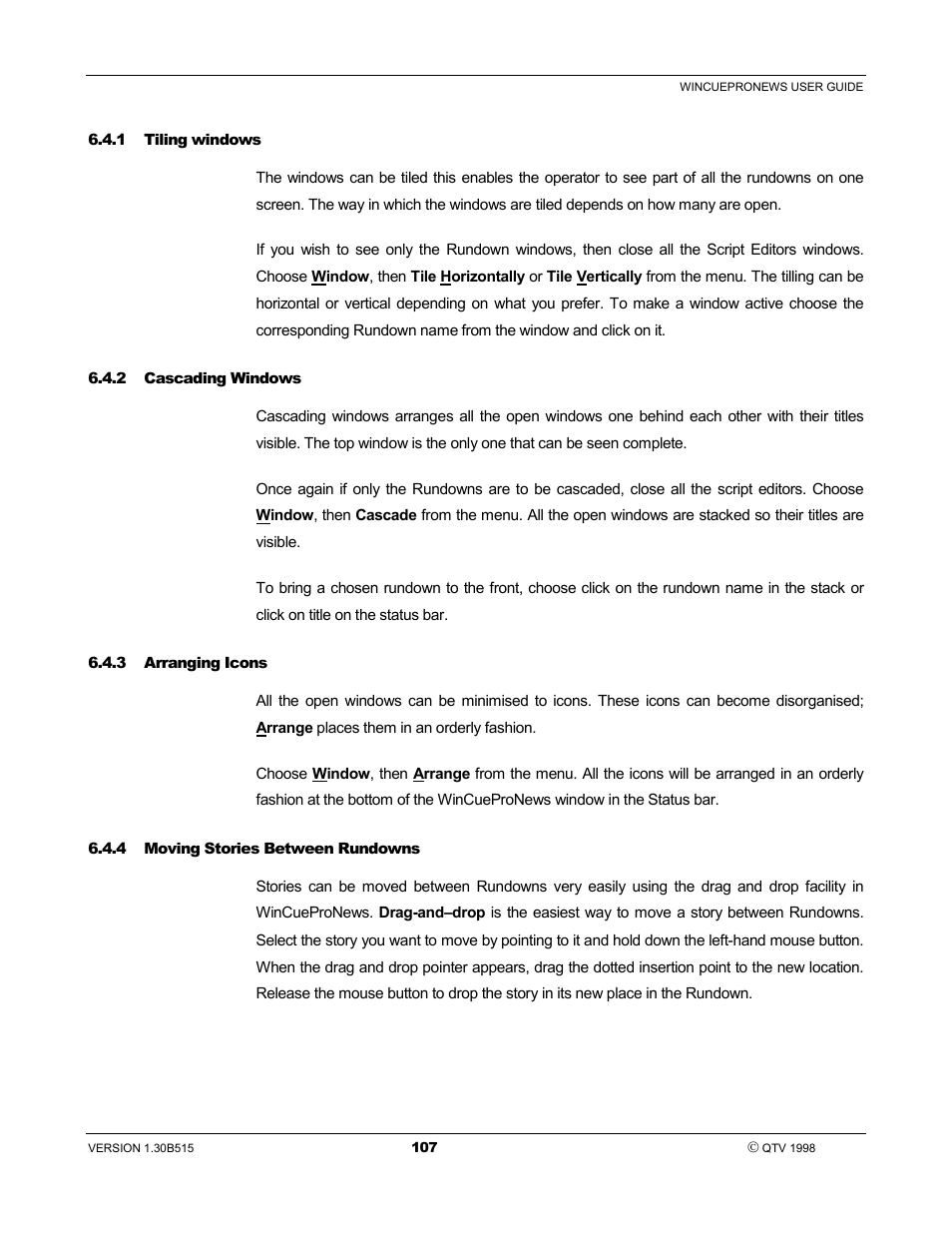 Autocue WinCue Pro News User Manual | Page 107 / 135