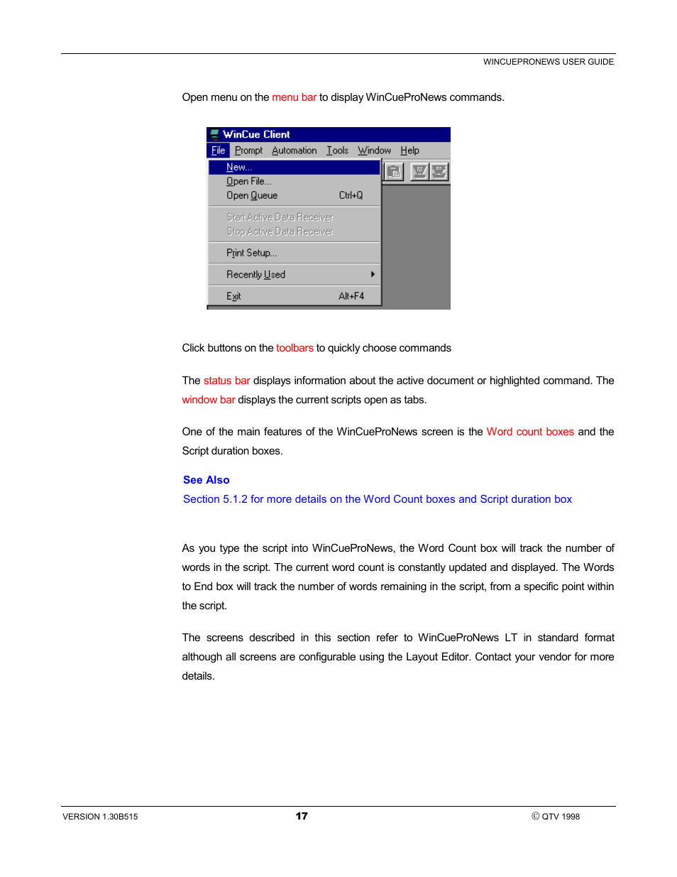 Autocue WinCue Pro News User Manual | Page 17 / 135