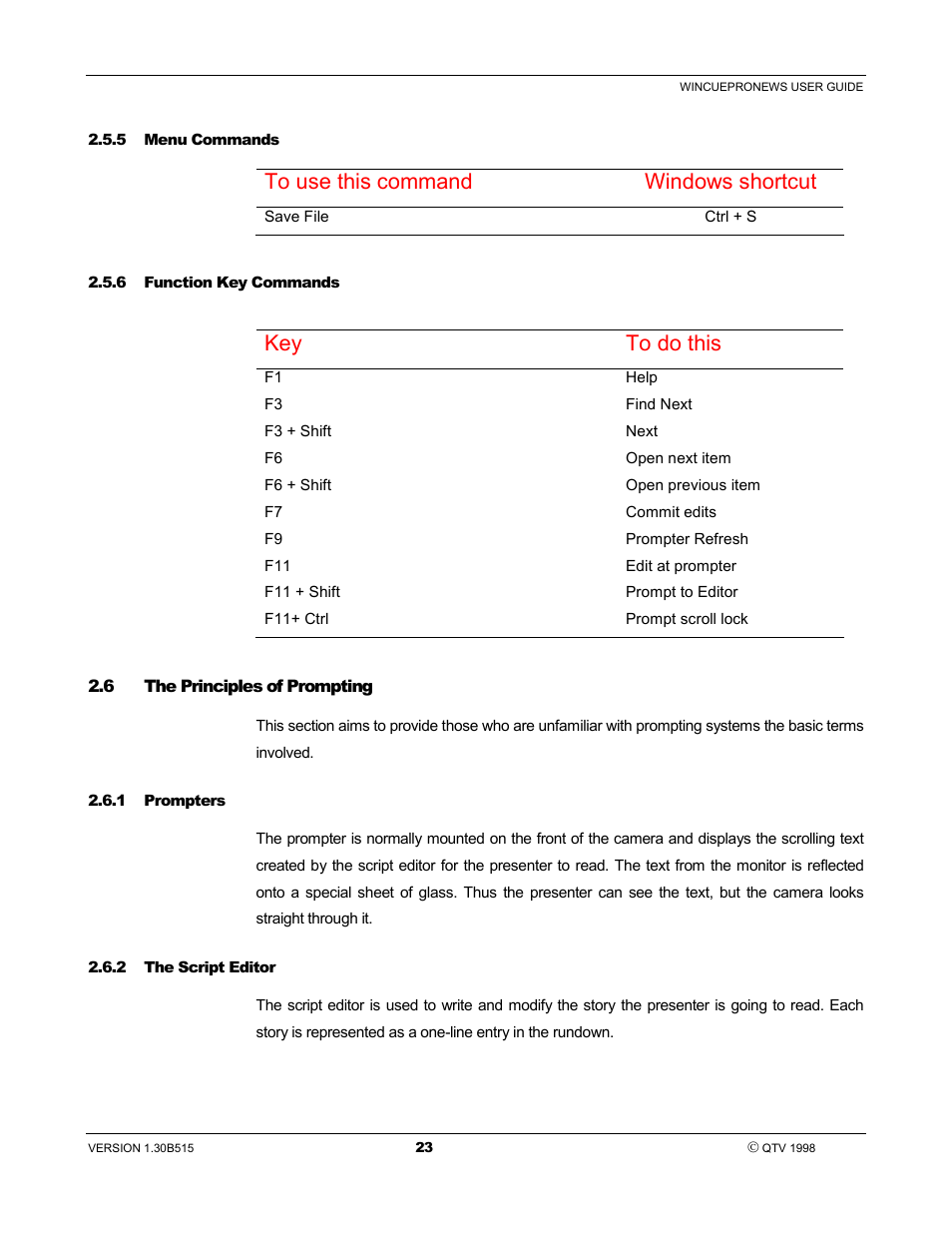 Key to do this | Autocue WinCue Pro News User Manual | Page 23 / 135