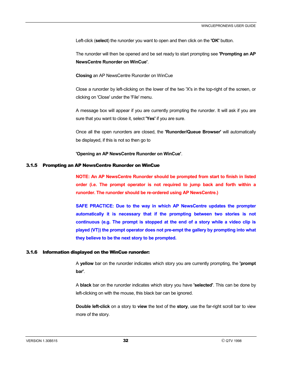 Autocue WinCue Pro News User Manual | Page 32 / 135