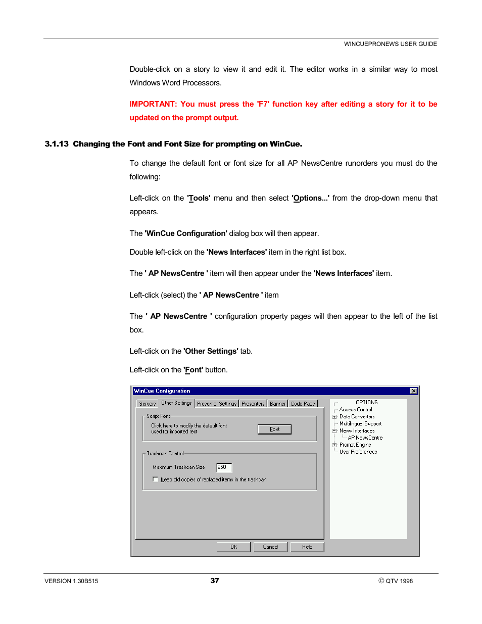 Autocue WinCue Pro News User Manual | Page 37 / 135