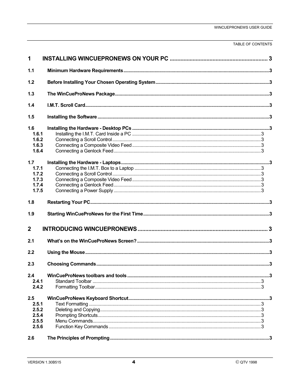 Autocue WinCue Pro News User Manual | Page 4 / 135