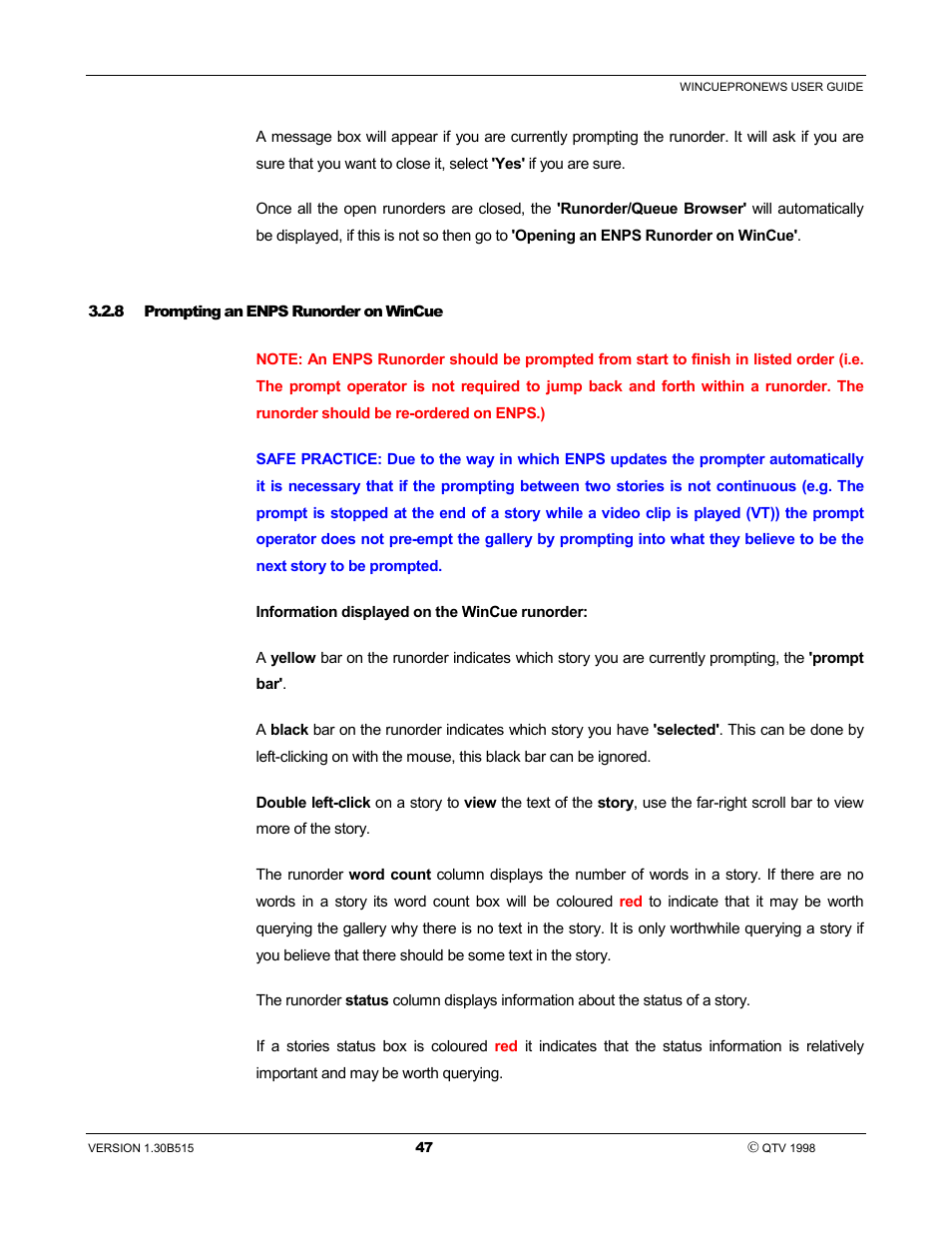 Autocue WinCue Pro News User Manual | Page 47 / 135