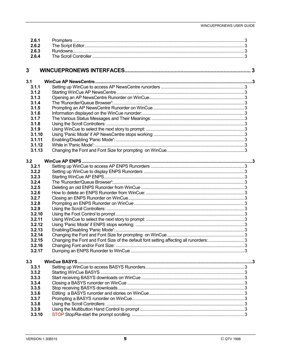 Autocue WinCue Pro News User Manual | Page 5 / 135
