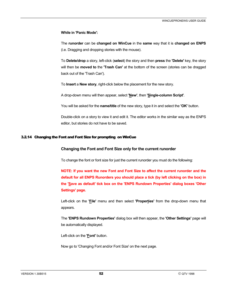 Autocue WinCue Pro News User Manual | Page 52 / 135