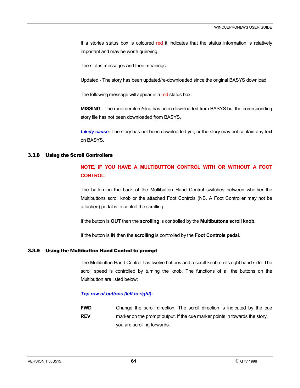 Autocue WinCue Pro News User Manual | Page 61 / 135