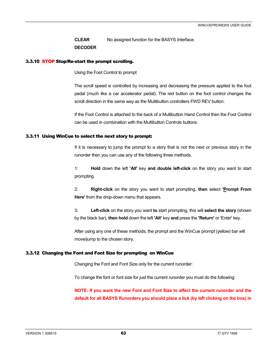 Autocue WinCue Pro News User Manual | Page 63 / 135
