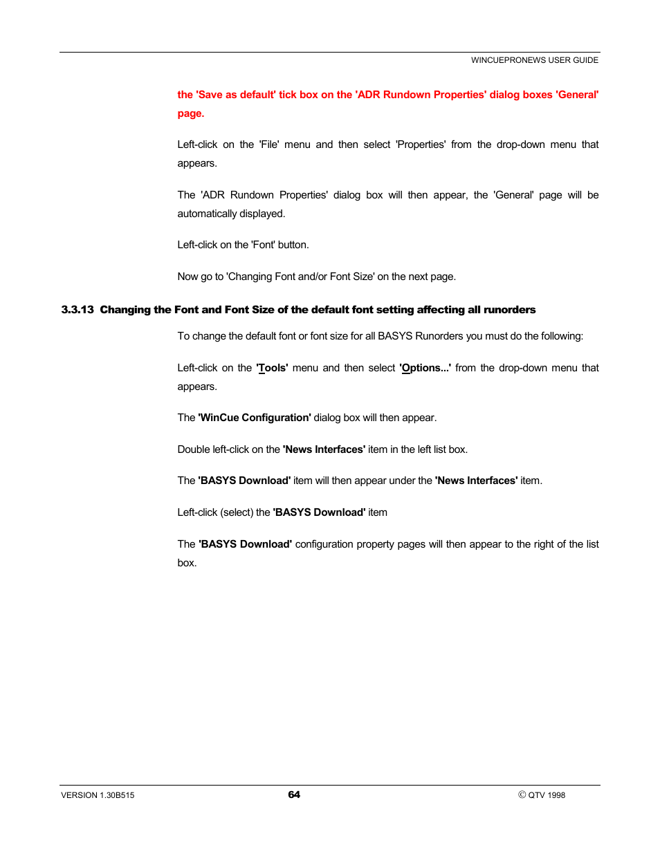 Autocue WinCue Pro News User Manual | Page 64 / 135