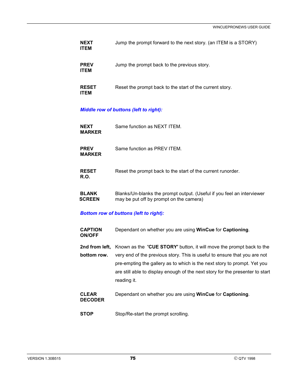 Autocue WinCue Pro News User Manual | Page 75 / 135